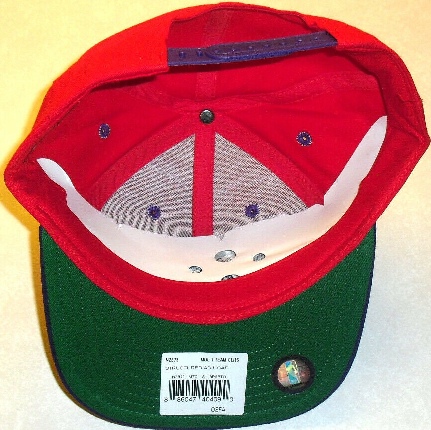 Toronto Raptors Adidas Snapback hat New Nba Purple Red Nba Carter Mcgrady years