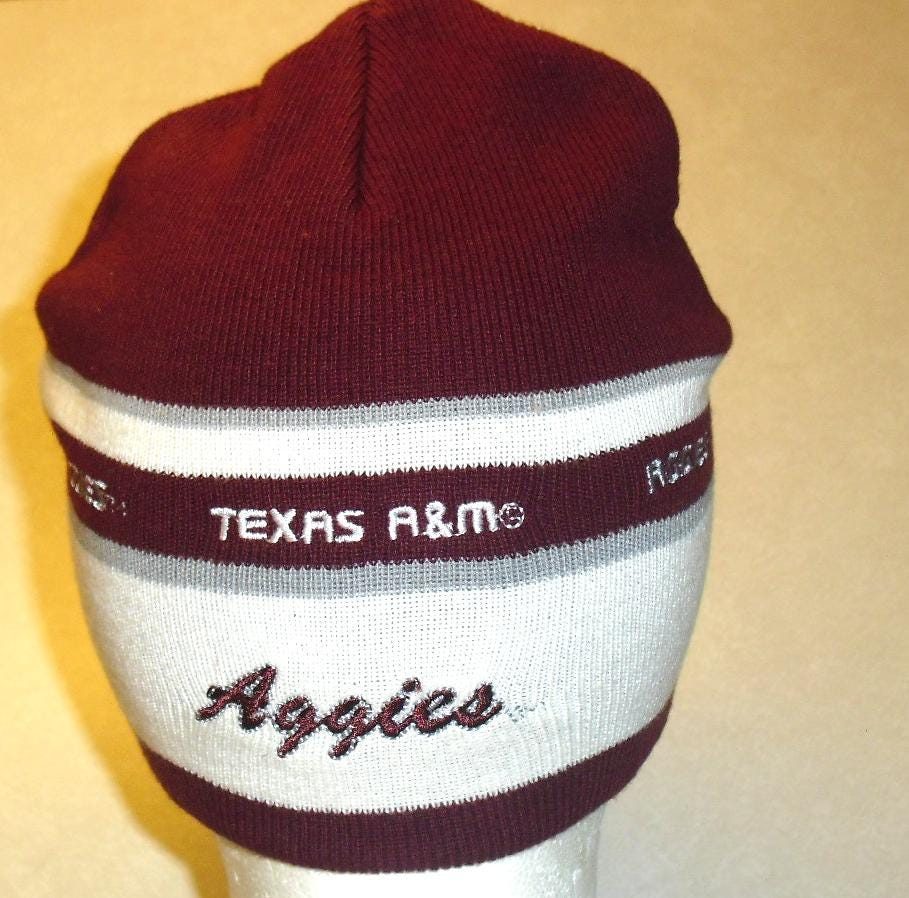 Texas A&M Aggies Mens Adult Striped Stripes Beanie Winter Hat Cap New Ncaa