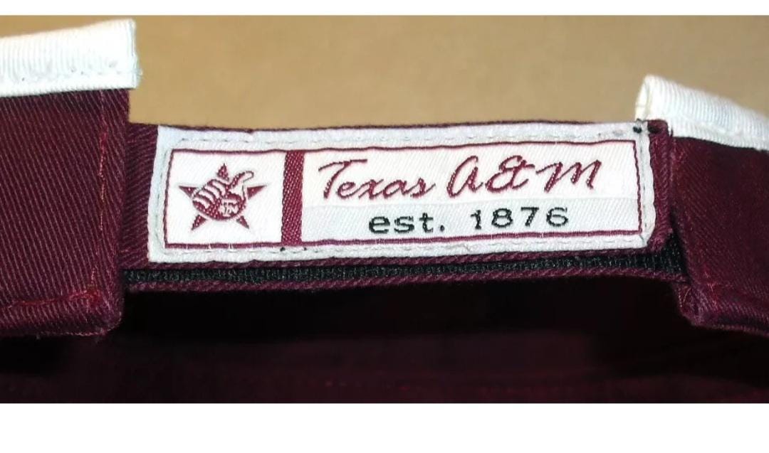 Texas A&M Aggies University Mens Adult One Size Visor hat cap New Ncaa