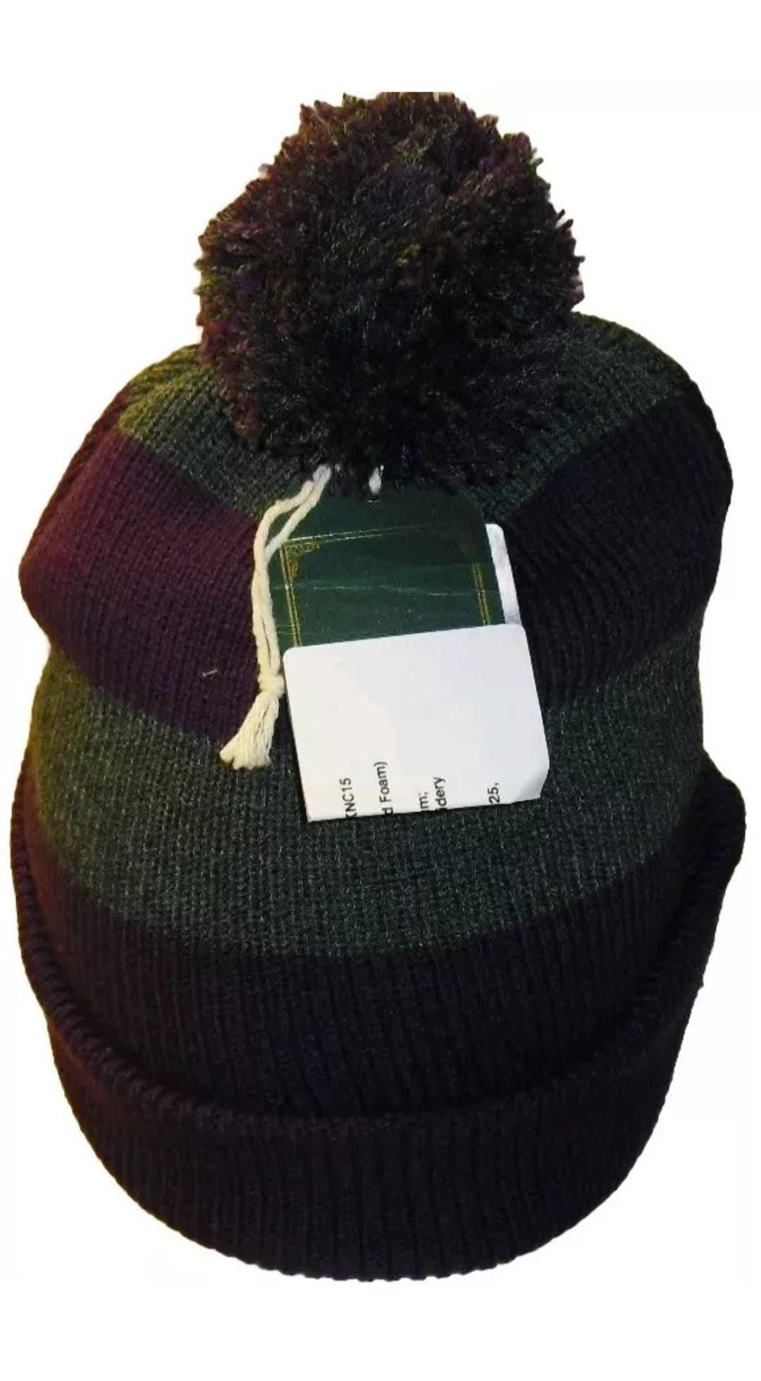 Kansas State Wildcats Adult Beanie Pom Winter Hat New Grey Purple Stripes Ncaa