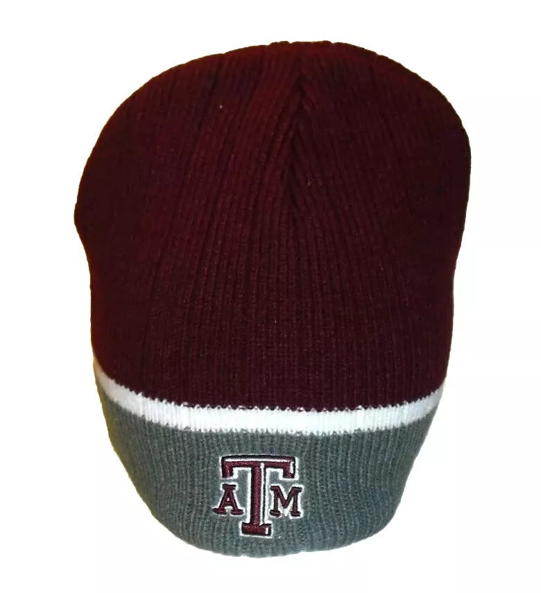 Texas A&M Aggies Mens Adult Two Side Logos Beanie Winter Hat Cap New Ncaa