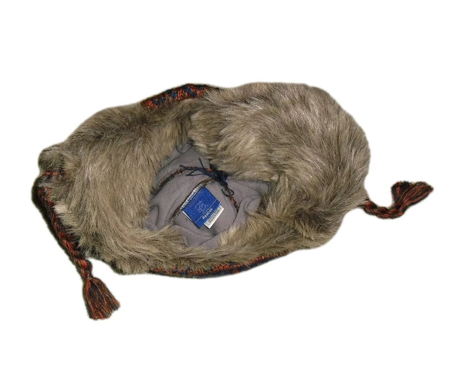 Edmonton Oilers Mens Adult Beanie Tassels Winter Hat Cap Fur Inside Lining New