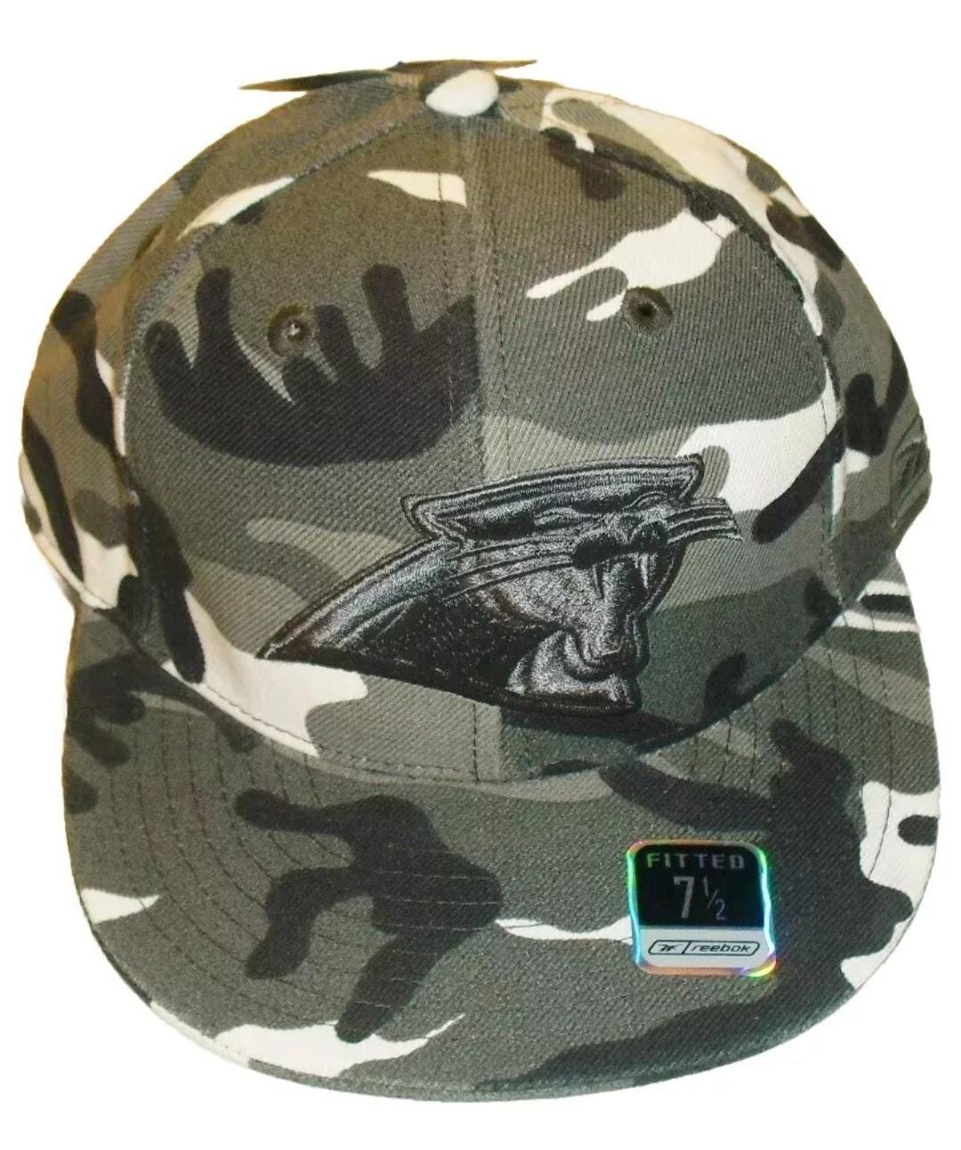 Carolina Panthers Camo Camouflage Reebok Fitted Hat sz. 7 1/2 Nfl New Tags