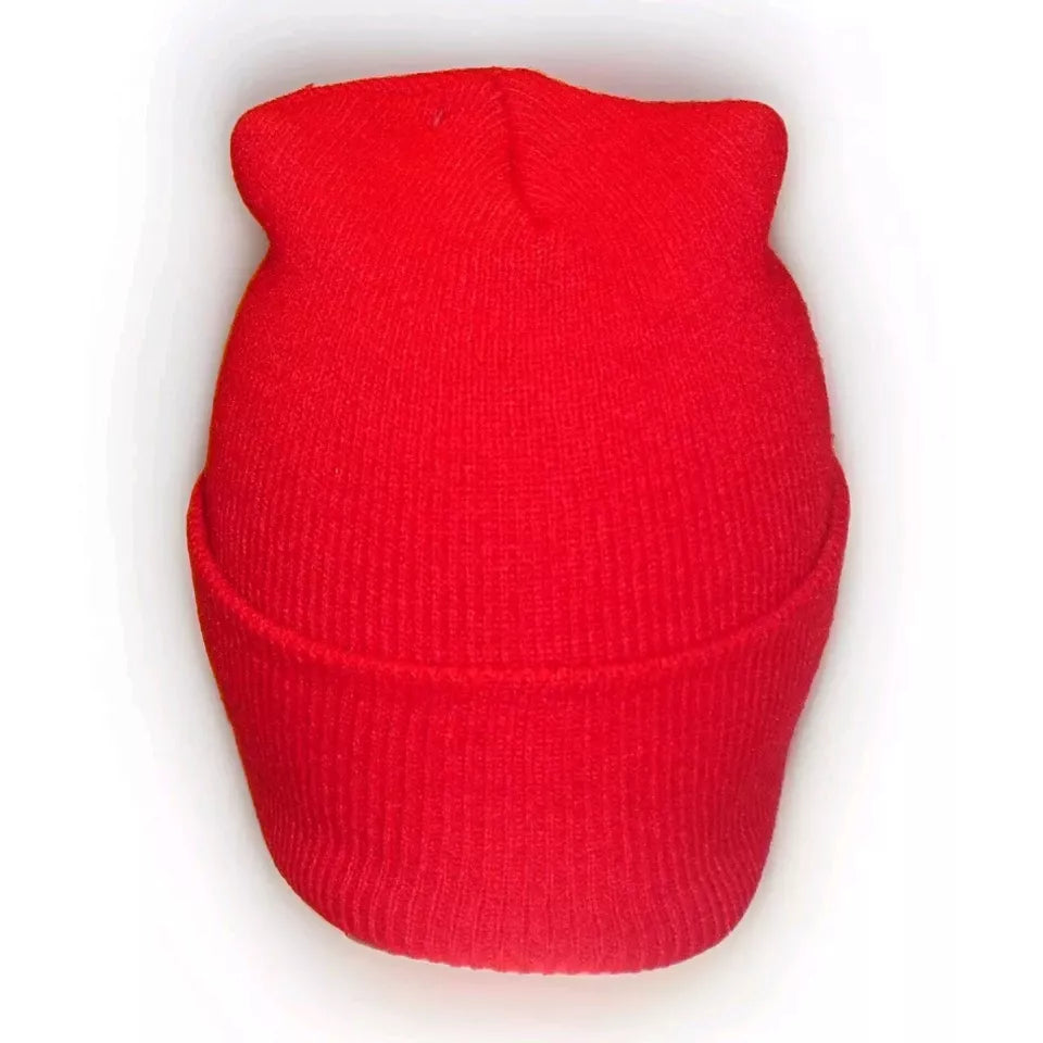 Fresno State Bulldogs University Mens Adult Red Beanie Winter Hat FS logo New