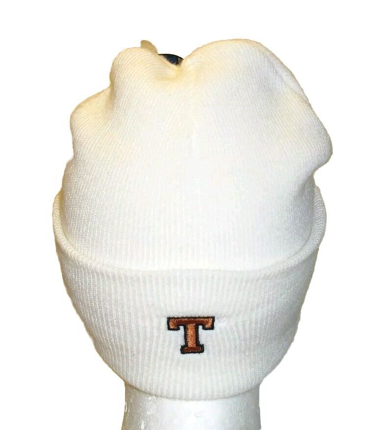 Texas Longhorns Mens White Beanie Cuffed Cuff Winter Hat Cap New Ncaa