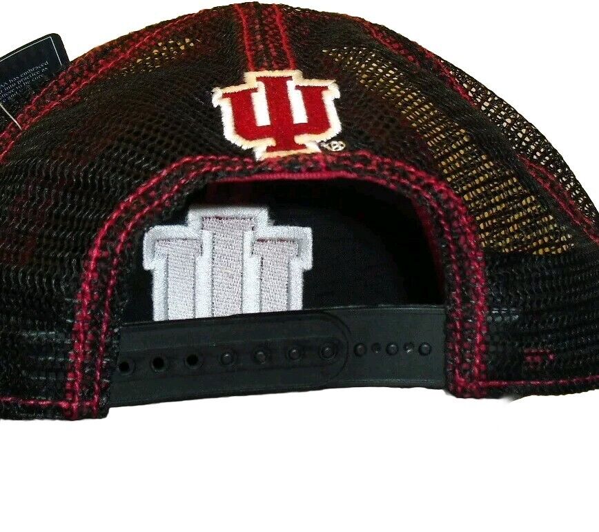 Indiana Hoosiers Mens Adult Trucker Mesh Black Snapback hat Cap New Tags Ncaa
