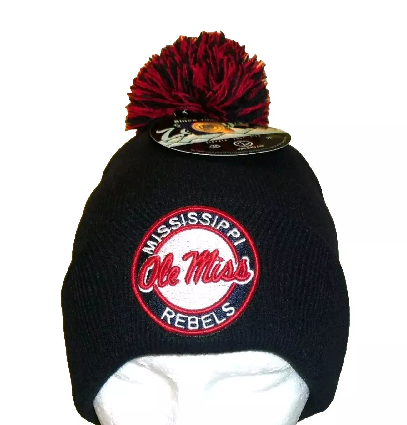 Ole Miss Rebels University Zephyr Mens Pom Cuffed Beanie Winter Hat cap New