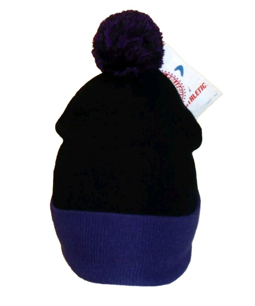 Kansas State Wildcats Vintage 90s Logo Athletic Mens Cuff Pom Beanie Winter Hat