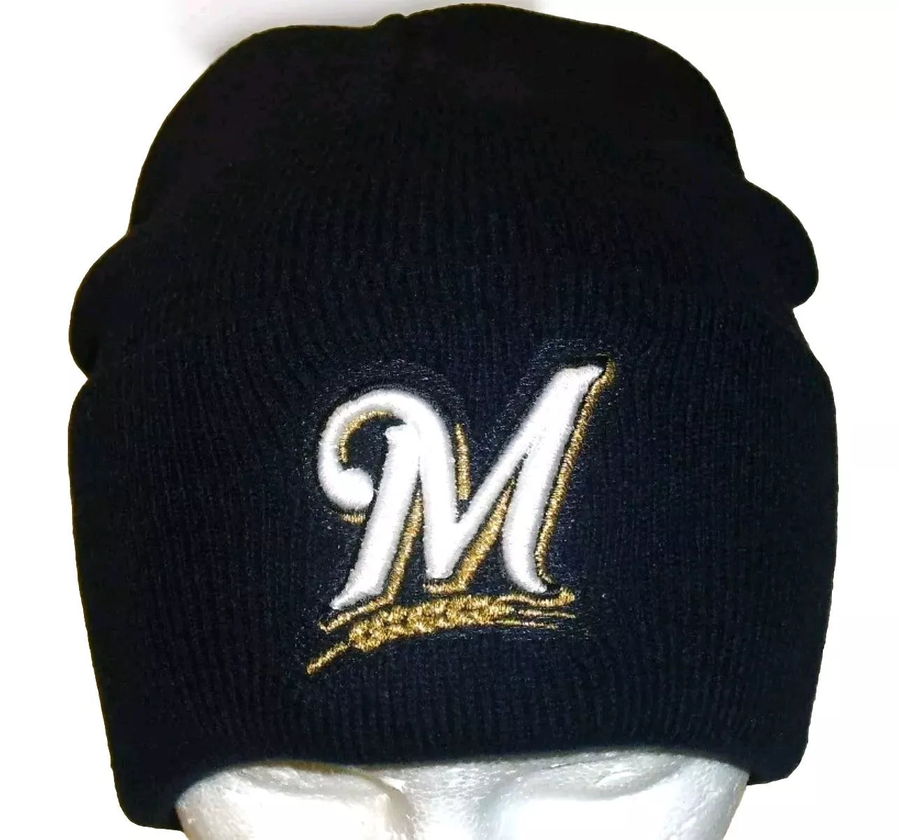 Milwaukee Brewers Mens Adult Blue Beanie Winter Cuffed hat cap New Mlb