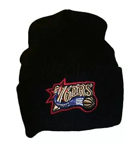 Philadelphia 76ers Mens All Black Adult Cuffed Beanie Winter Hat Cap New Iverson