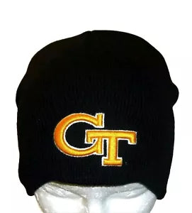 Georgia Tech Yellow Jackets Mens Black Color Adult Beanie Winter hat cap New