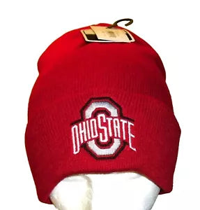Ohio State Buckeyes University Mens Adult Red Cuffed Winter Hat Beanie cap New