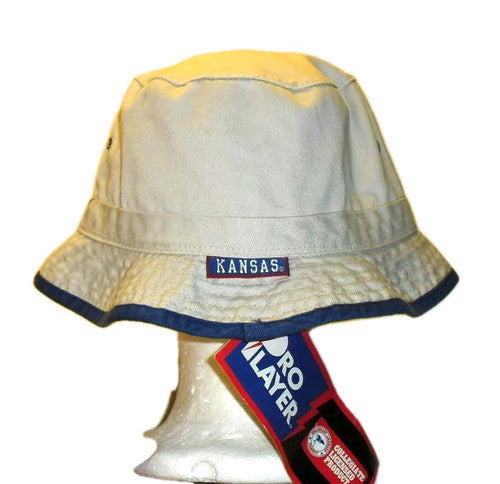 Kansas Jayhawks Mens Vintage 90s Pro Player Bucket hat Cap New Tags Ncaa