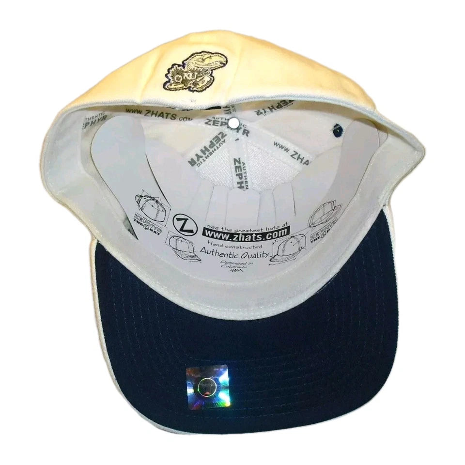 Kansas Jayhawks Mens Zephyr White Stretch Fit hat Cap sz. Medium Large New Ncaa