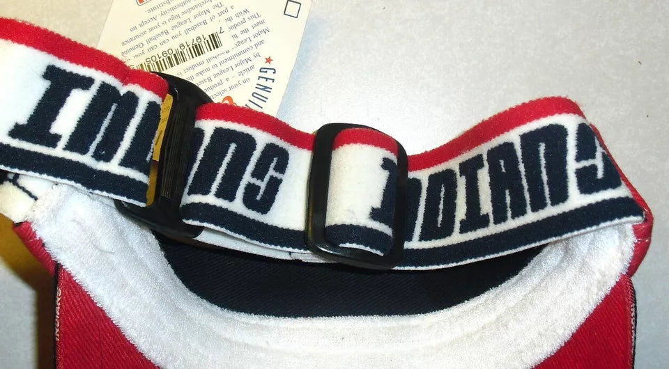 Cleveland Indians Chief Wahoo Mens Vintage 90s Original Visor Hat New Mlb Strap