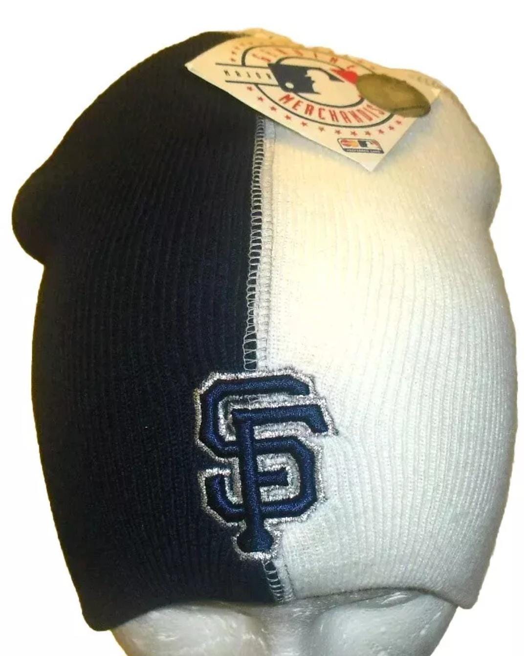 San Francisco Giants Mens 90s Vintage Beanie Winter hat New Navy Blue White Mlb