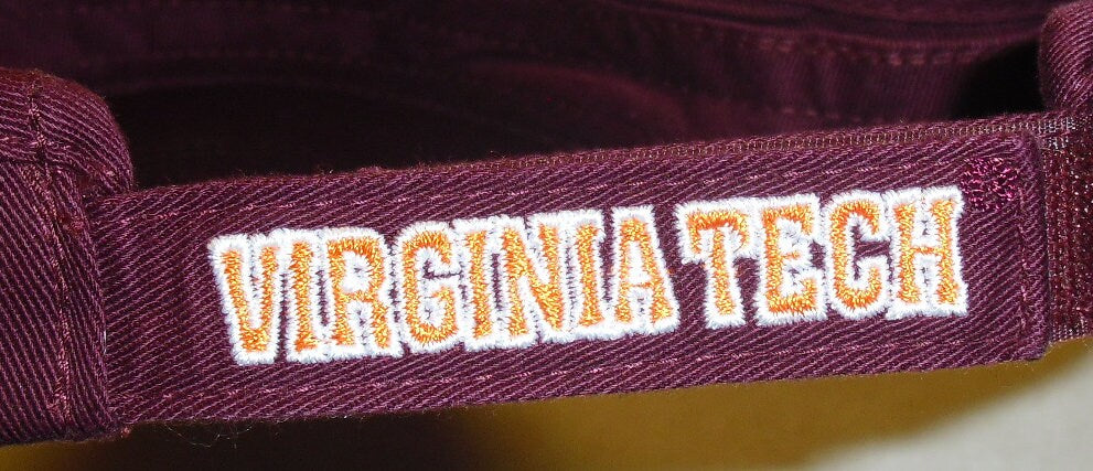 Virginia Tech Hokies Adult One Size Visor hat New Ncaa Blacksburg Virginia