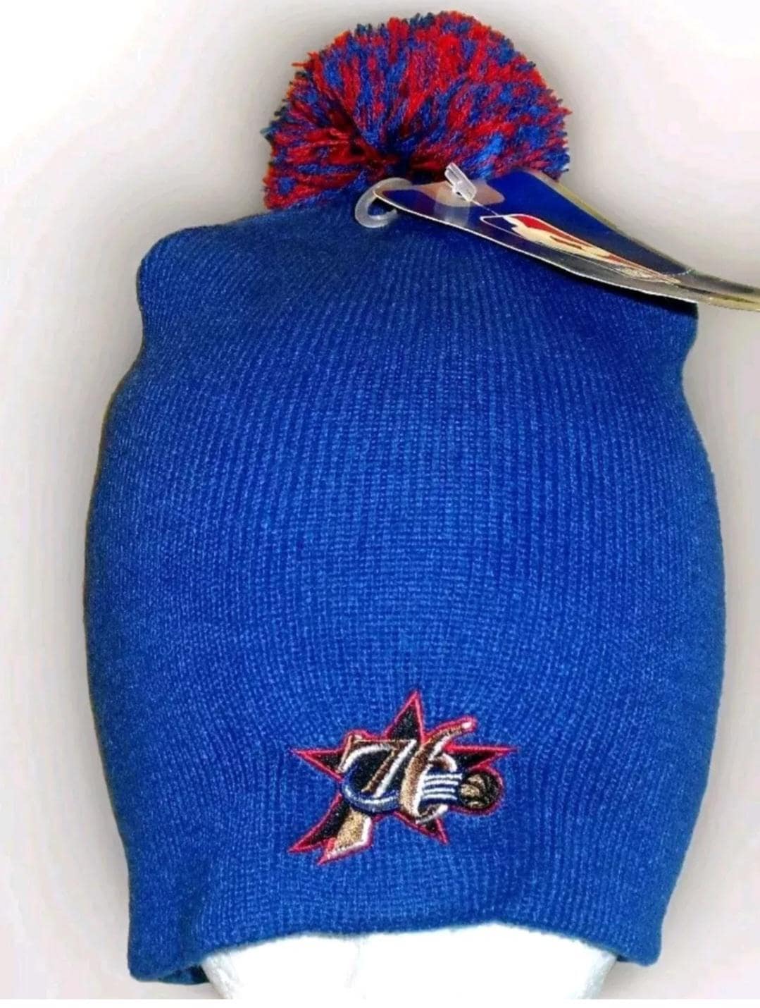 Philadelphia 76ers Mens Adult Beanie Blue Pom Winter Hat Cap New Tags Nba