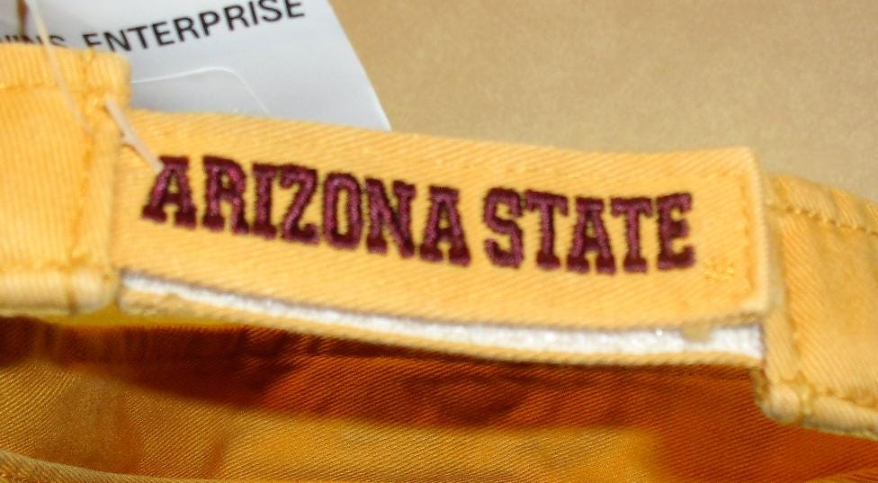 Arizona State Sun Devils Mens Yellow Visor hat cap Ncaa New