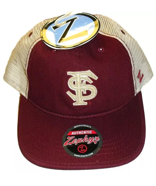 Florida State Seminoles Zephyr Snapback hat Trucker Mesh Sides Back New Ncaa