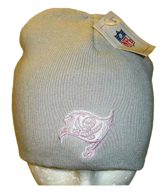 Tampa Bay Buccaneers Womens Grey Pink Beanie Winter Hat New Nfl