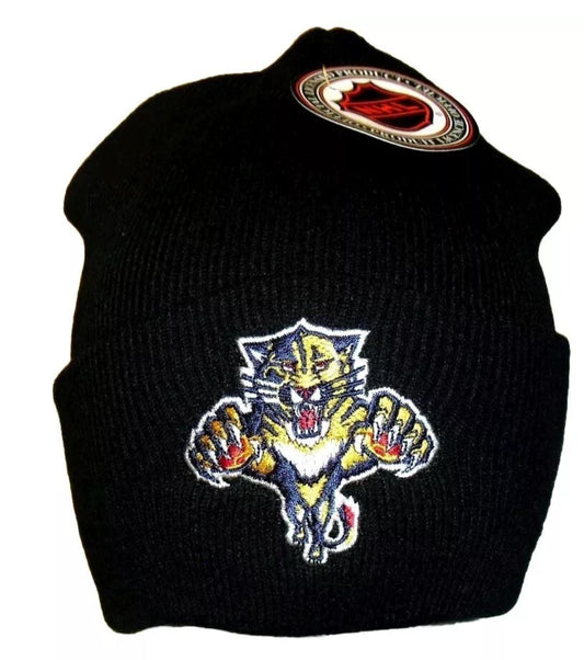 Florida Panthers Black Color Vintage 90s Cufffed Adult Beanie Winter Hat New