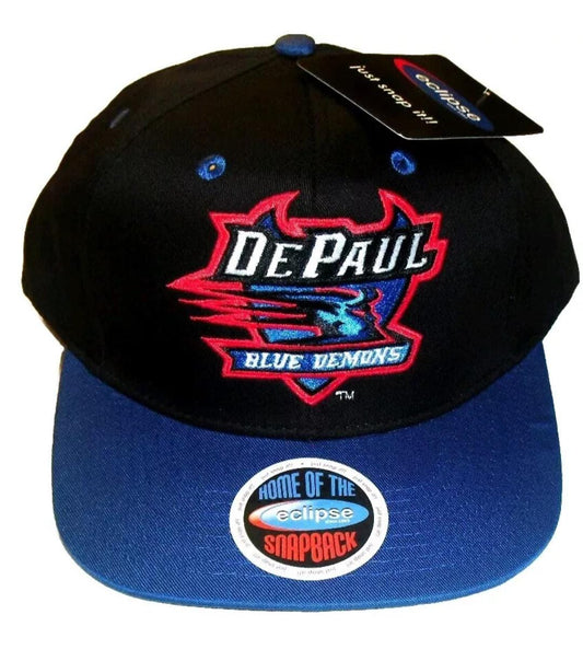 DePaul Blue Demons Eclipse Snapback hat New Ncaa Black Blue College