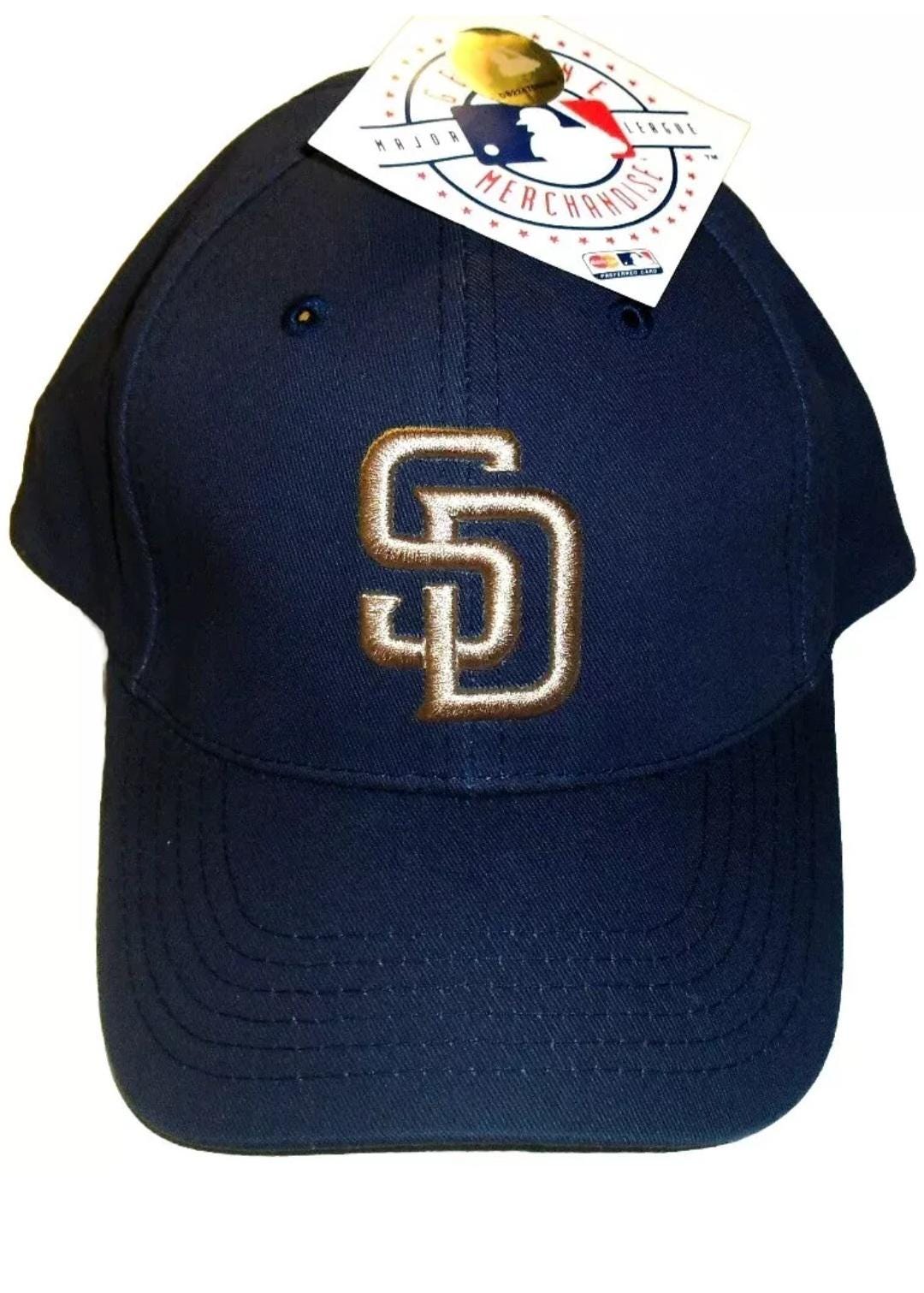 San Diego Padres 90s Vintage Gold SD logo Curved Bill Strapback hat New Mlb