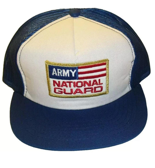 Army National Guard Vintage 80s 90s Trucker Snapback hat Military New