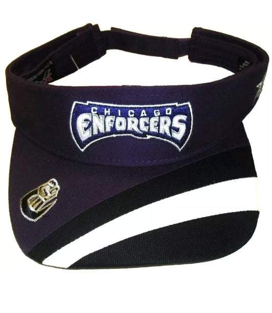 Chicago Enforcers XFL Football Vintage Visor Hat New Tags Black Purple White