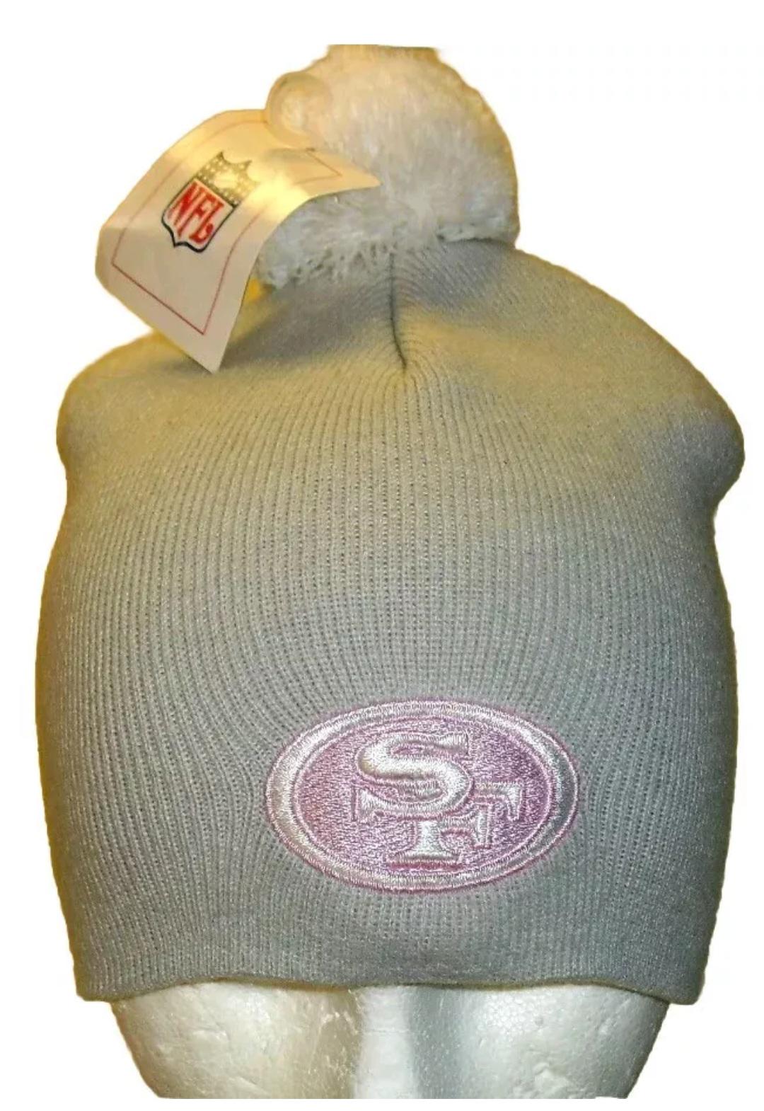 San Francisco 49ers Womens Girls Grey Pink Beanie Winter Hat New Nfl