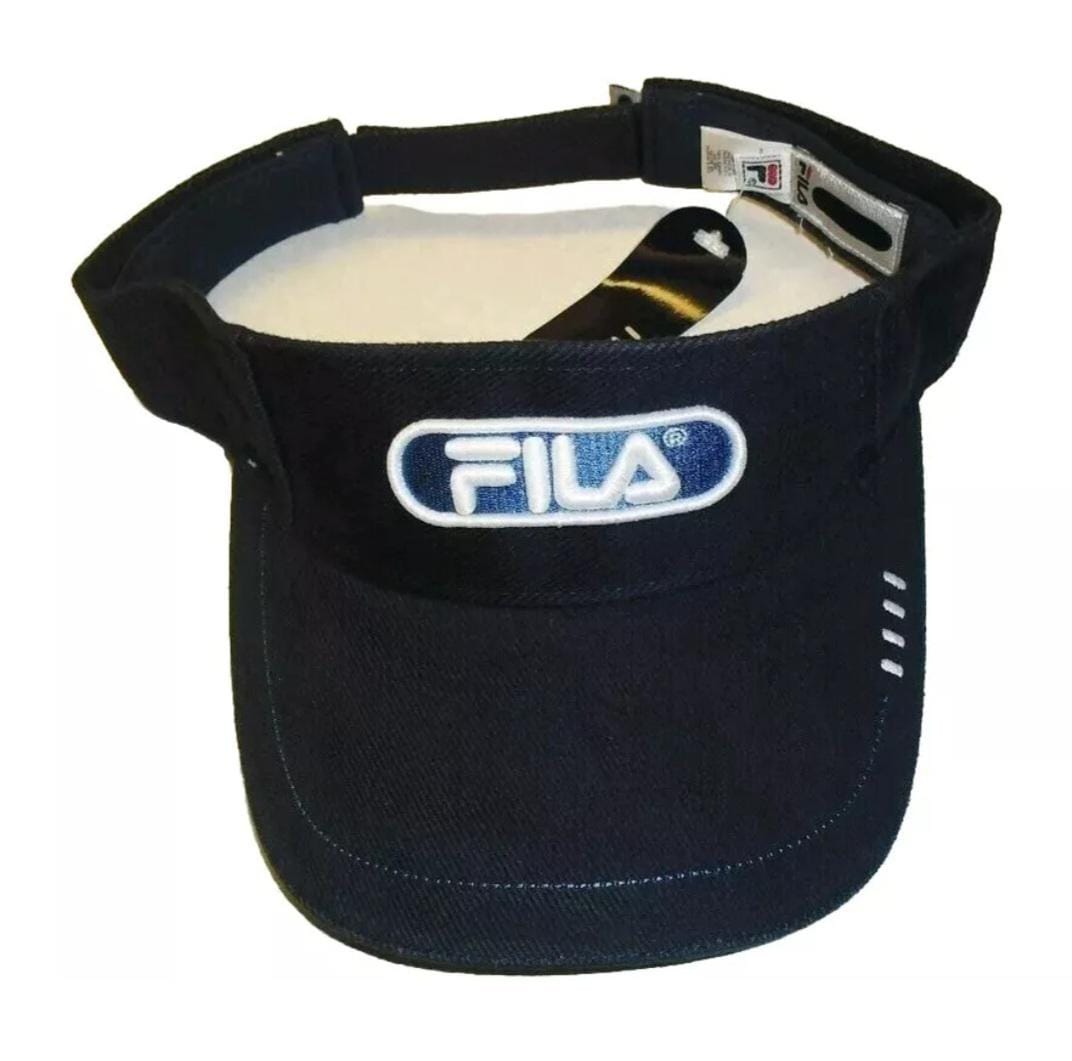 Fila Vintage 90s Vintage Navy Blue Visor Hat New Embroidered Logo