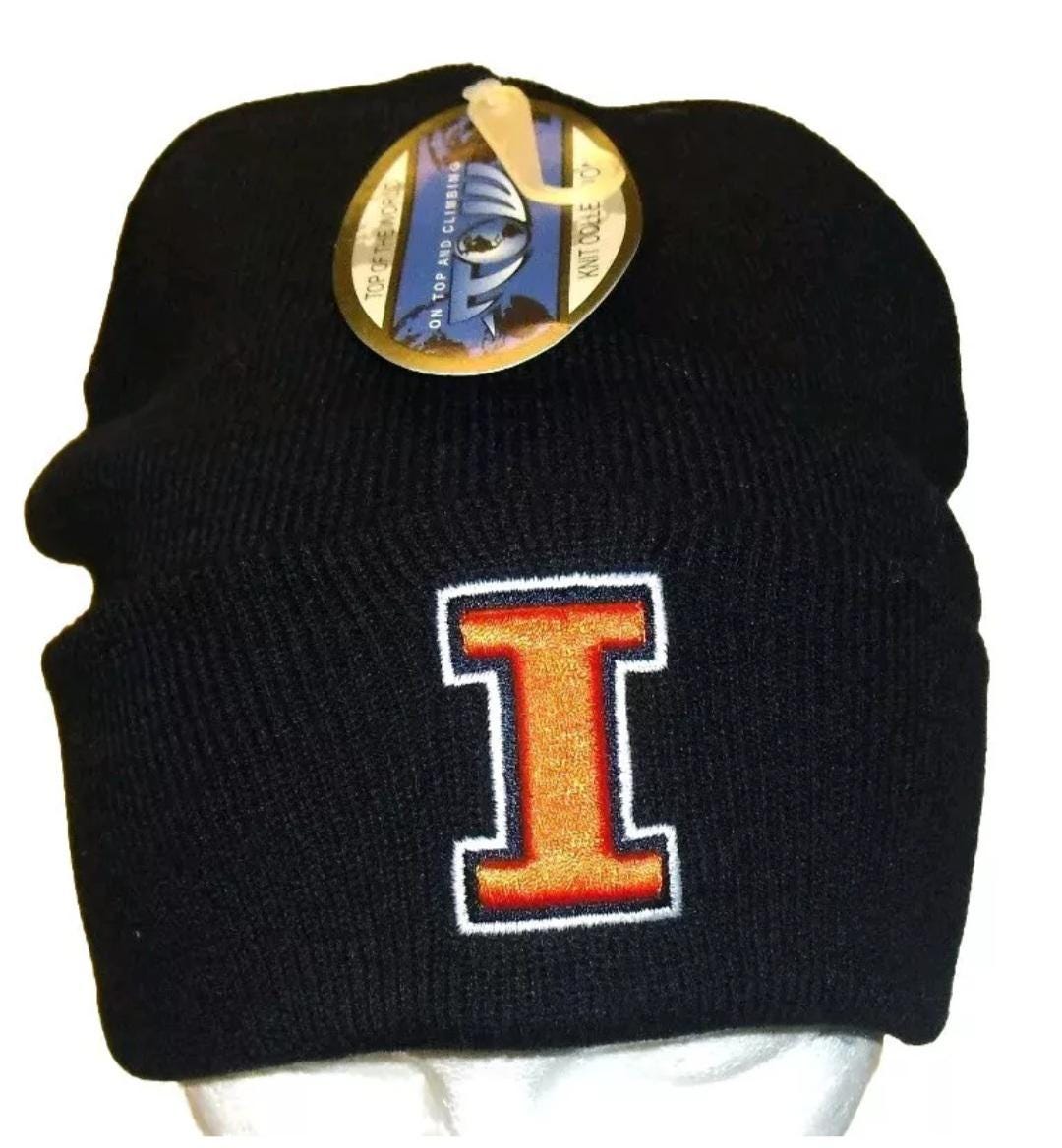 Illinois Fighting Illini Mens Navy Blue Beanie Winter Hat Cap New Ncaa