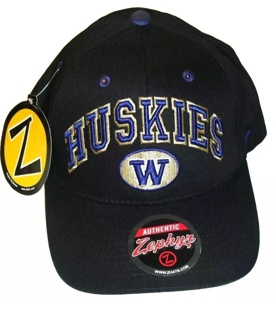 Washington Huskies Mens Zephyr Black Snapback hat cap New Tags Ncaa