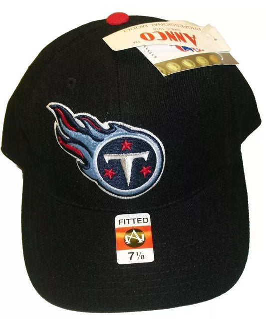 Tennessee Titans All Black Vintage 90s Fitted Hat sz. 7 1/8 New Nfl McNair years