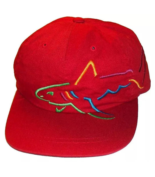 Greg Norman Golf The Shark Vintage 90s Adjustable Red Strapback hat New