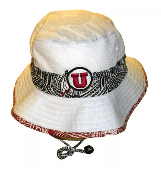 Utah Utes Mens White Bucket hat cap sz. Large/XL New Ncaa