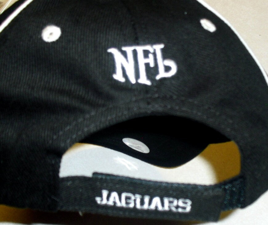 Jacksonville Jaguars Mens Silver Logo Vintage 90s Black Strapback hat cap New