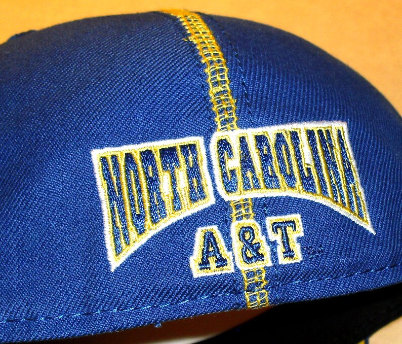 North Carolina A&T University Vintage 90s Mens Blue Fitted hat sz 7 3/4 New Ncaa