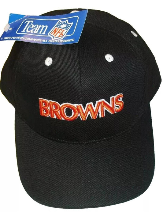 Cleveland Browns Black vintage 90s adjustable Strapback hat Nfl New