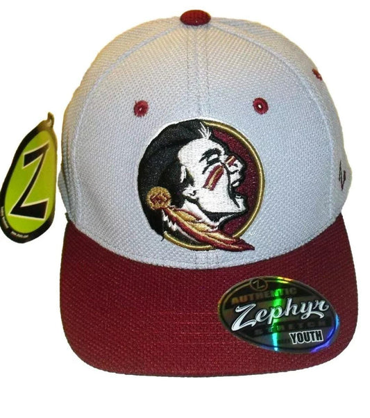 Florida State Seminoles Kids Youth Zephyr Grey Stretch Fit hat New Ncaa