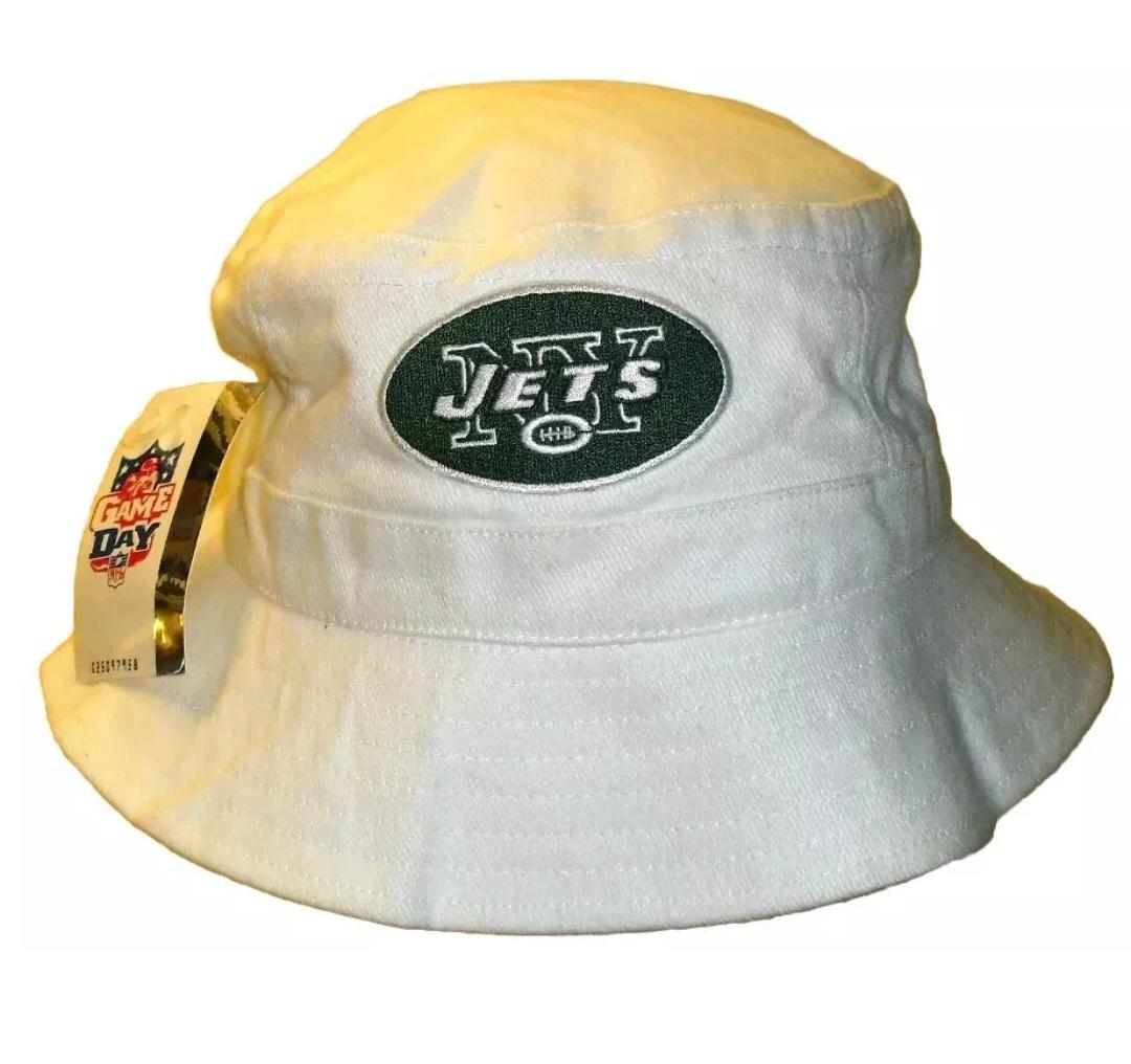 New York Jets Mens White Bucket Hat sz. Large/XL New NFL