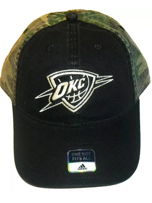 Oklahoma City Thunder Black Camo Adidas Snapback hat New Nba