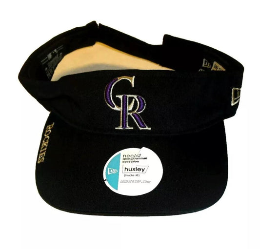 Colorado Rockies Mens Black New Era Visor Hat New Mlb