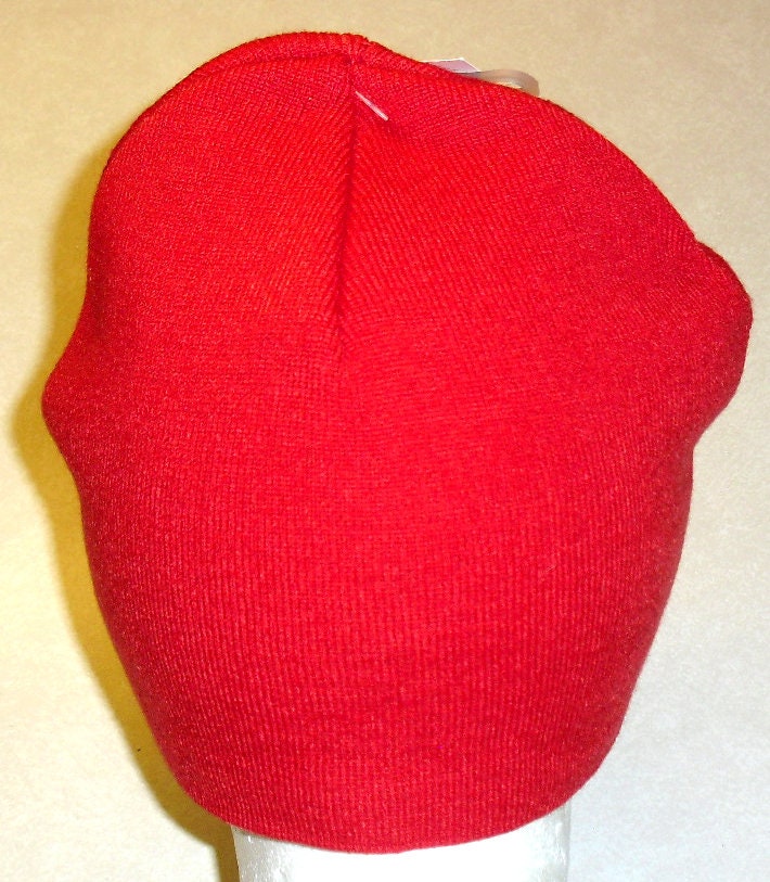 Nfl Shield Logo Mens Adult Reebok Vintage Red Black Beanie Winter Hat New Nfl