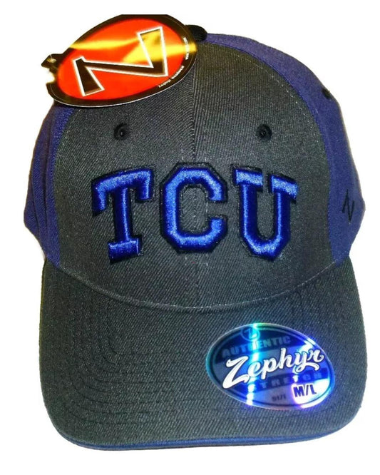 TCU Horned Frogs Mens Zephyr Stretch Fit hat cap sz. Medium Large New Ncaa