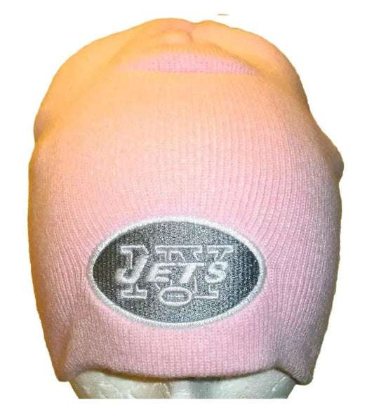 New York Jets Womens Girls All Pink Beanie Winter Hat Cap New Nfl