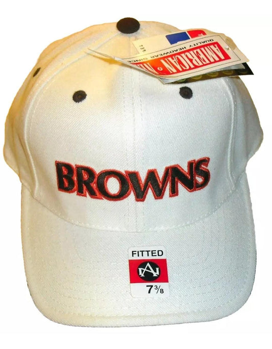 Cleveland Browns White American Needle Vintage 90s Fitted hat sz. 7 3/8 New Nfl