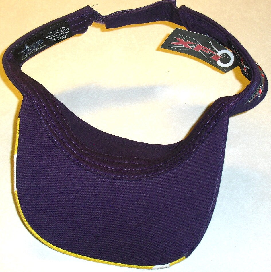 Birmingham Bolts XFL Football Vintage Visor Hat New Purple Yellow White