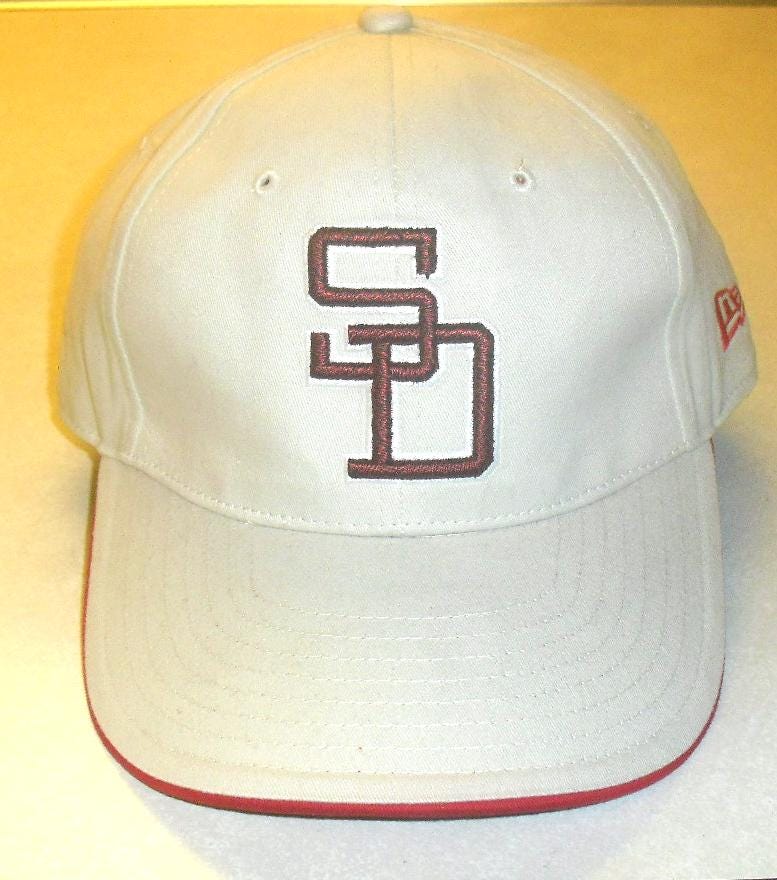 San Diego Padres New Era Red SD Logo Vintage 90s Mens Strapback hat cap New Mlb